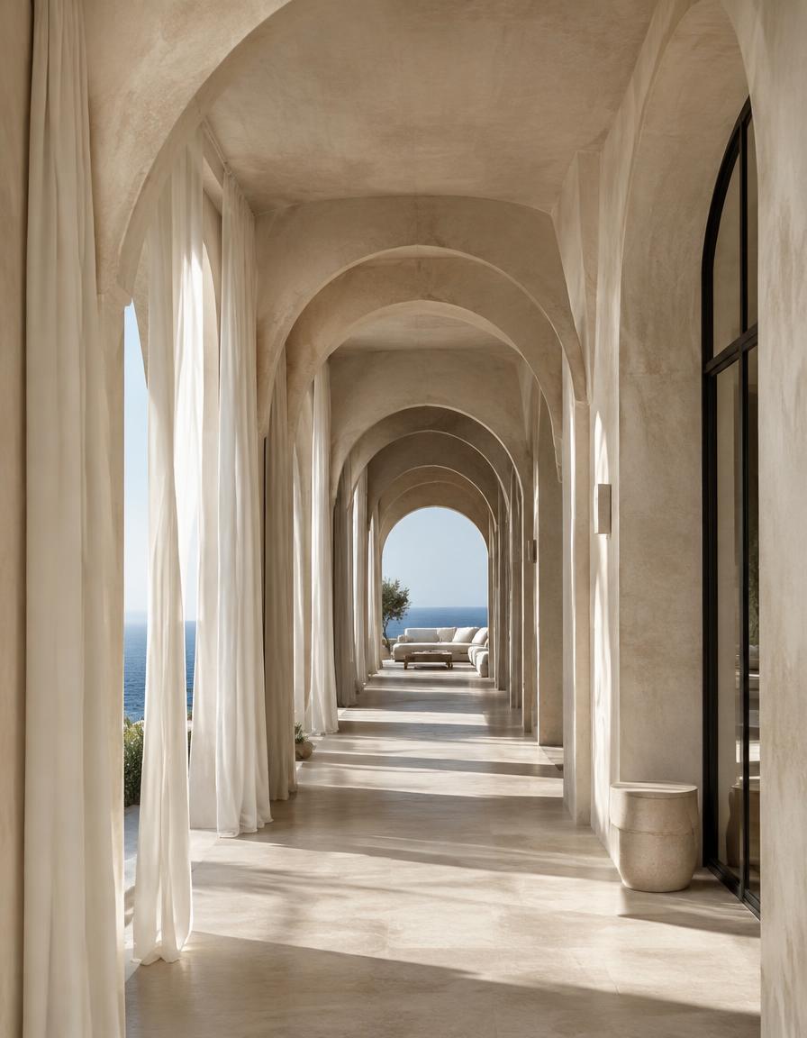 Galería de arcos frente al mar